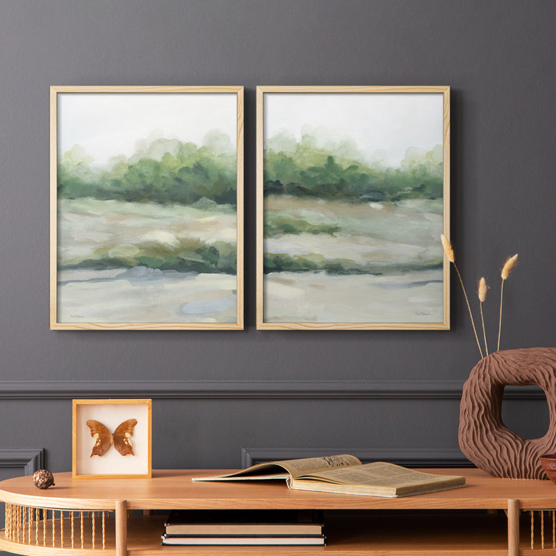«Faded Morning I», reproduction encadrée de qualité supérieure - prête à être accrochée - aucun clou requis - aucun clou requis