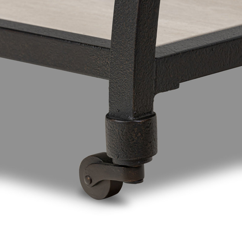 Six Beers 43'' W Console Table, Beige, Black
