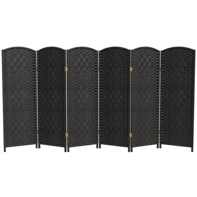 2 Ft. Tall Diamond Weave Fiber Room Divider - Dark Mocha - 8 Panel