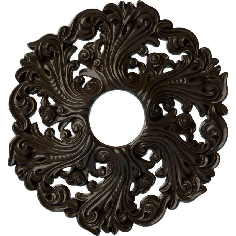 Médaillon de plafond Endurathane Orrington, DE 19 5/8 po x P 4 3/4 po x P 1 3/4 po (convient aux auvents jusqu'à 4 3/4 po), finition dorée de pharaons peinte à la main