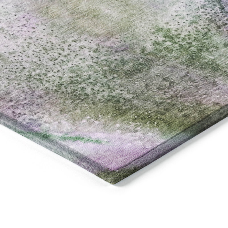 Deyoung Washable Abstract Indoor / Outdoor Rug, Rectangle 10' x 14'