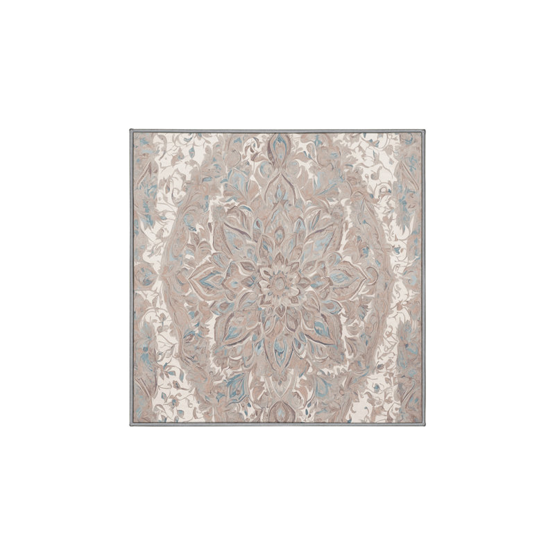 Tapis gris soyeux et moelleux, Carré 4 pi