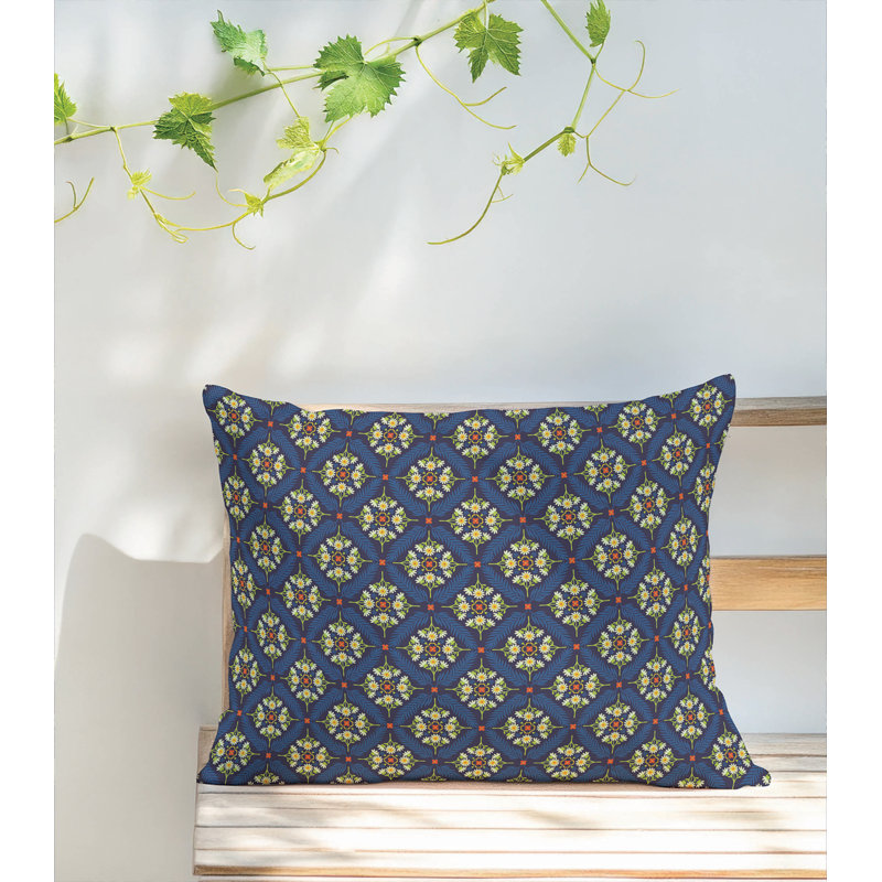 Coussin lombaire d'extérieur Eden Floral, Bleu