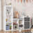 Kids Bookshelf 44.1in Width Toy Storage Organizer with Reading Nook White Bookcase Seat Cushion Wooden 6-Cubby Storage Bench 2 Drawers Toddler Cabinet Shelf for Kids Room, Playroom, Nursery