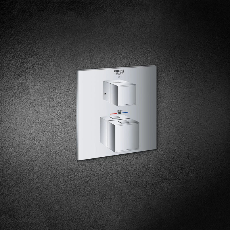 Grohtherm Cube® Dual Function 2-Handle Thermostatic Trim, StarLight Chrome