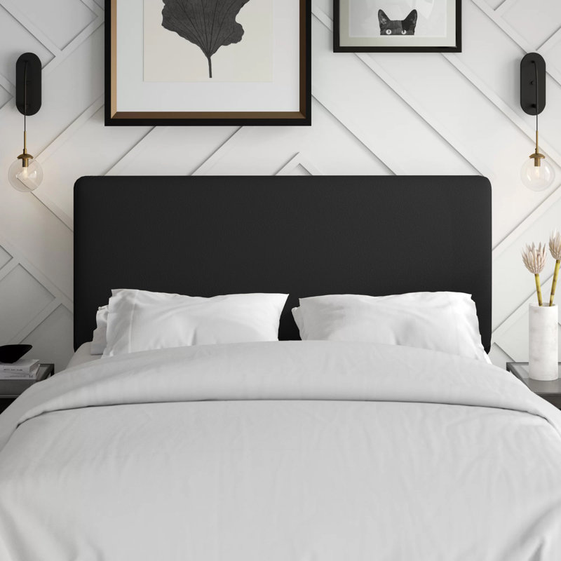 Tête de lit tapissier Eisley, Simple, Classic Black Performance Velvet
