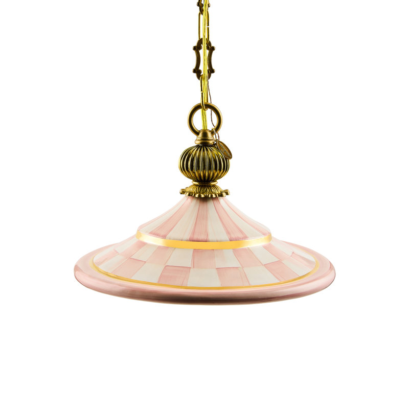 Rosy Check Flared Ceramic Pendant Lamp