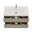 Meuble-lavabo mural 36 po en chêne brut et chêne brut avec lavabo intégré en céramique avec trop-plein, grand meuble-lavabo flottant de rangement pour salle de bain moderne, pré-assemblé