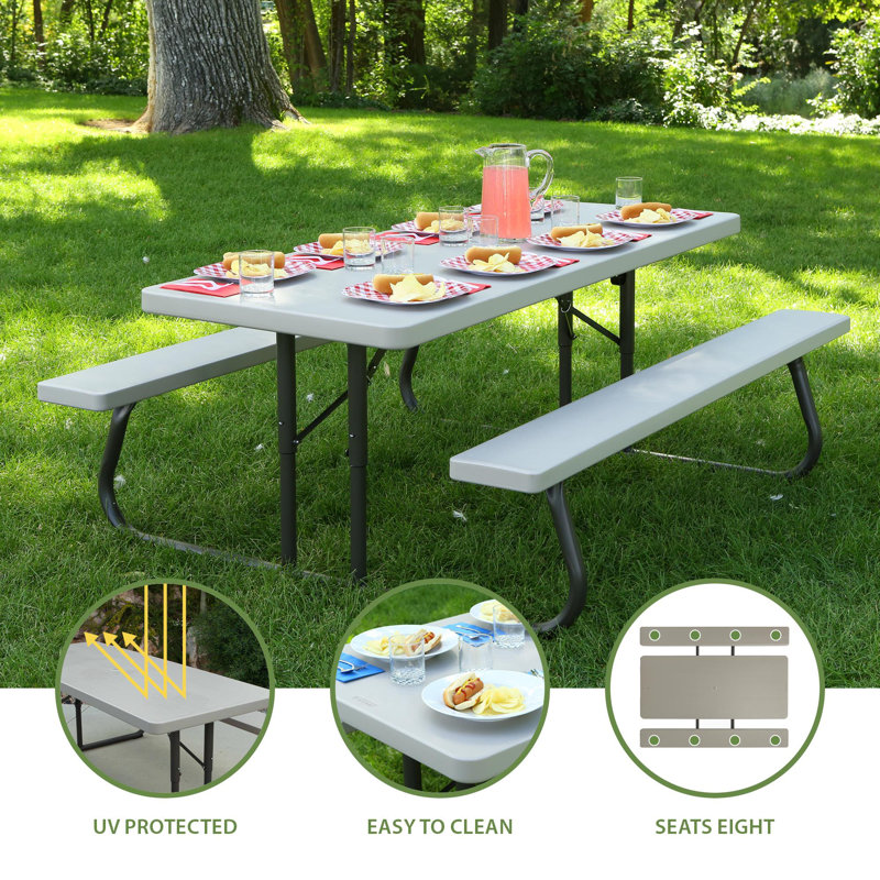 Lifetime 6-Foot Classic Folding Picnic Table, Putty