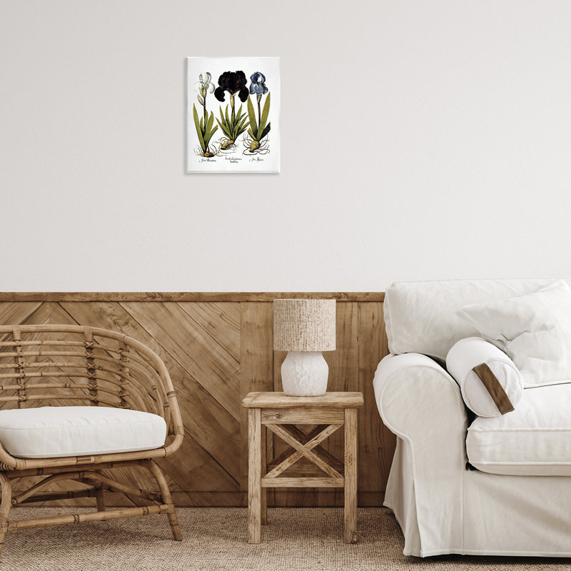 Art mural rétro avec fleurs d'iris par lettres et lignes