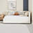Full Size Upholstered Daybed Sofa Bed Frame with 2 Storage Drawers, Linen Fabric, No Box Spring Needed – Beige-1418775663