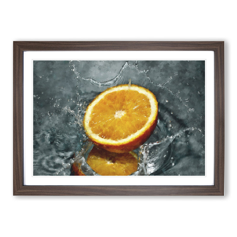 Sliced Orange Fruit - Picture Frame Graphic Art, 36cm H x 48cm W x 2cm D, Walnut Framed