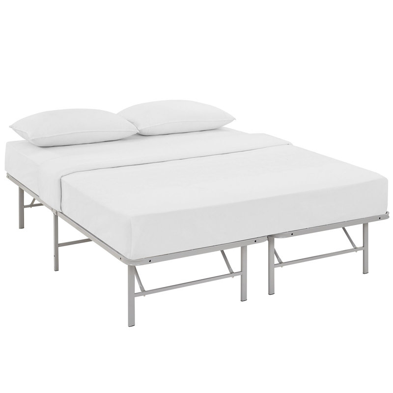 Horizon Full Light Blue Stainless Steel Metal Bed Frame with Slats