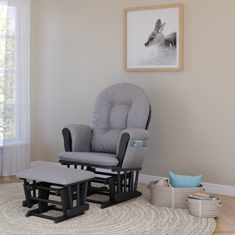 Fauteuil oscillant avec repose-pieds Hoop, Tourbillon gris ardoise, gris