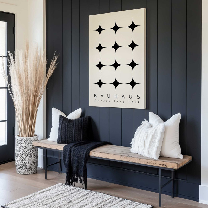Impression sur toile Minimalist Bauhaus Stars dans un cadre blanc, 48 po x 32 po, H 36 po x l 24 po, Toile tendue