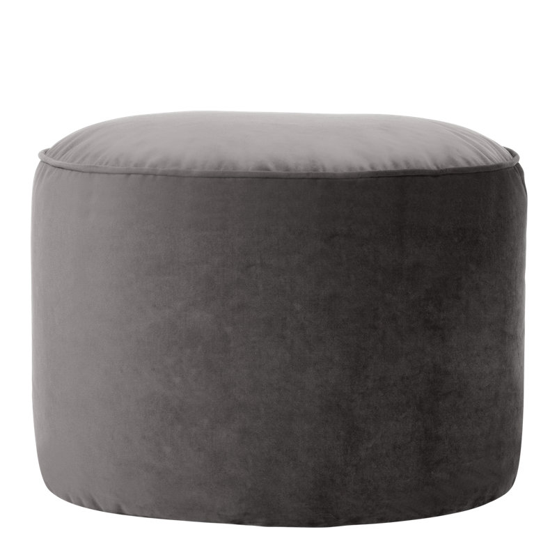 Milano Velvet Footstool, Charcoal Grey