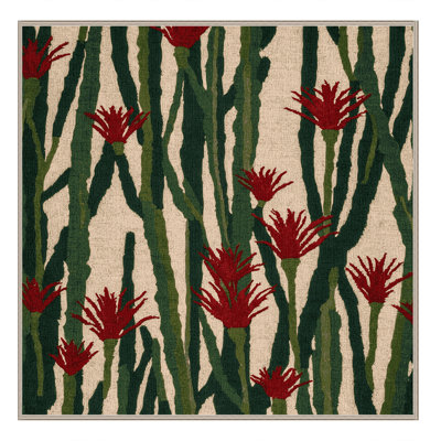 Machine Washable Botanical Brown Area Rug