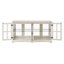 Élégante vitrine rétro blanc antique avec base de rangement en verre exquise et tablettes réglables
