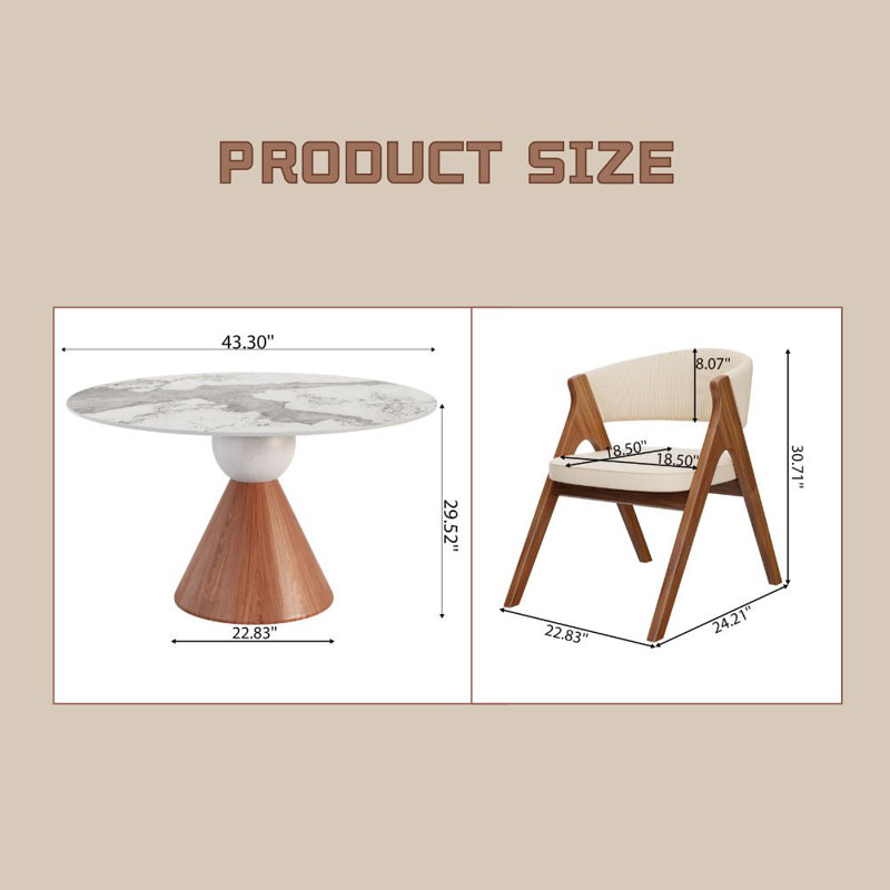 Petite table de salle à manger moderne pour 4 personnes, table de salle à manger avec chaises rembourrées, Gris