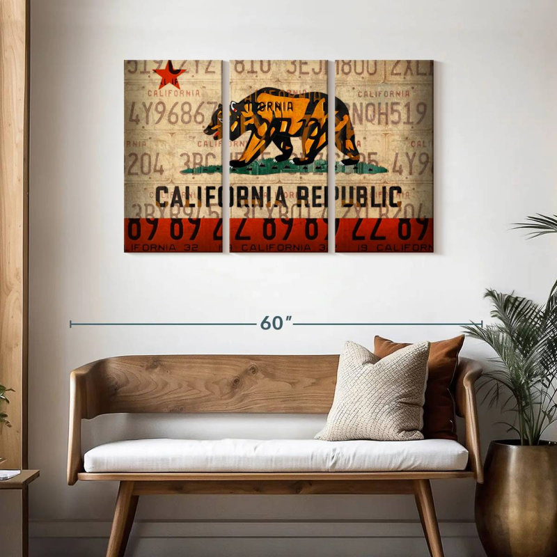 Cali State Flag License Plates, 28" H x 45" W