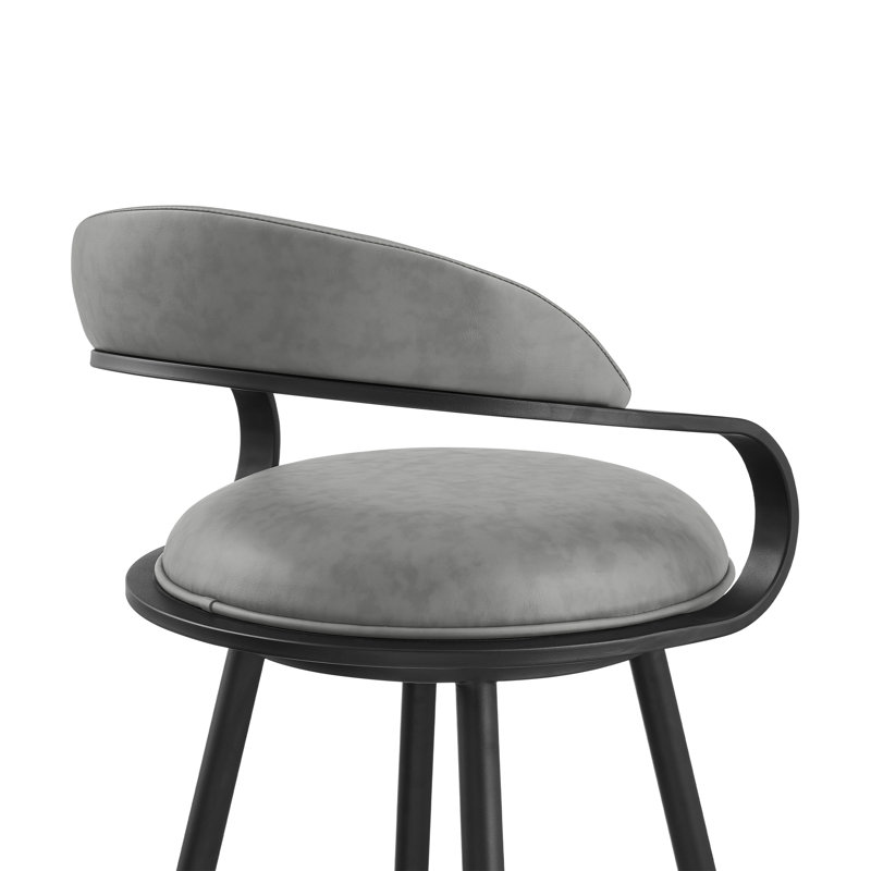 Tabouret de bar ou de comptoir pivotant avec structure en fer Aigerim, Gris