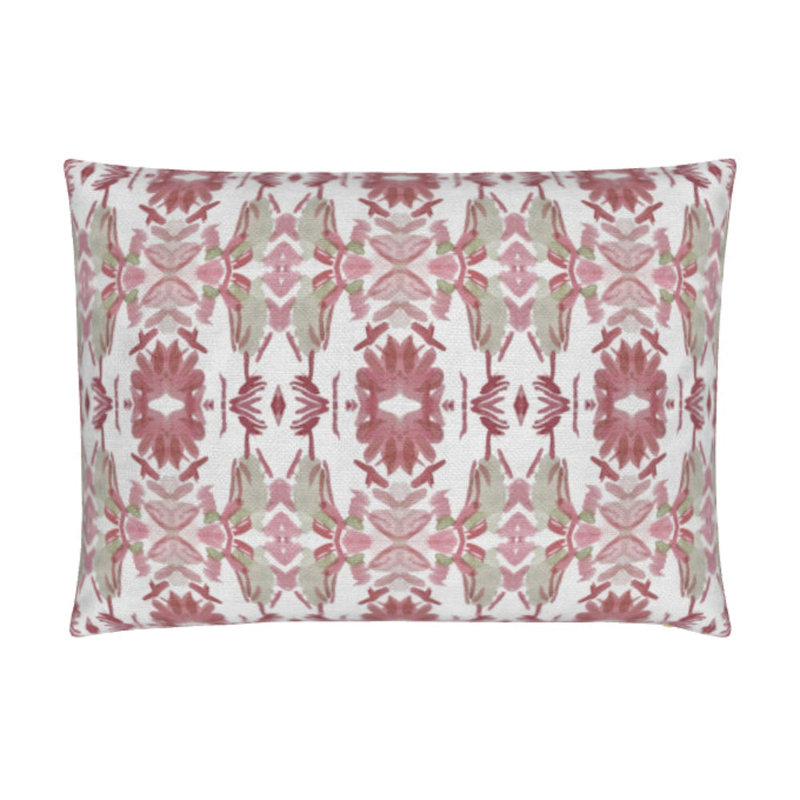 Wildflowers I Small Repeat Luxury Throw Pillow, Strawberry Floral