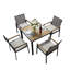 Ensemble repas de patio 5 pièces toutes saisons avec plateau en bois d'acacia et trou pour parasol