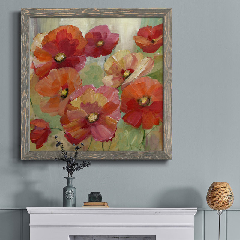 Babbler Brook II - peinture sur toile encadrée, H 20 po x l 20 po x P 1,5 po, Cadre gris