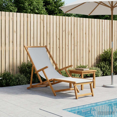  Chaise longue pliante 2 pièces en bois d'eucalyptus massif 3 positions bleu