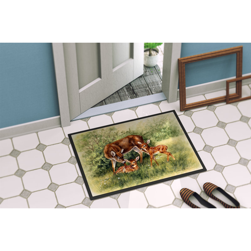 Paillasson d’extérieur antidérapant Victorville Deer, Rectangle 2 pi x 3 pi