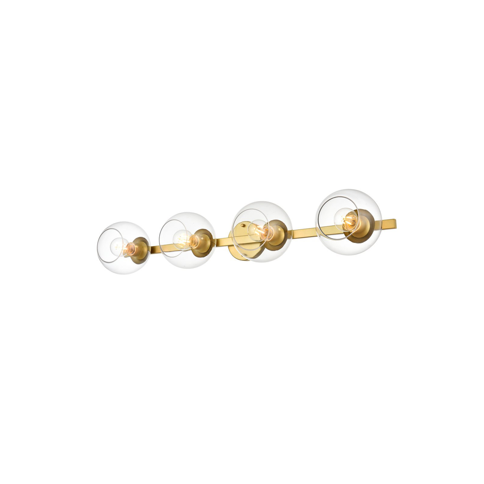 Nathalie 2 Light Glass Dimmable Armed Sconce, Brass, 7" H x 37" W x 37" D, 4 Lights