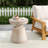 Outdoor/Indoor Lightweight Concrete Side Table,Travertine Finish