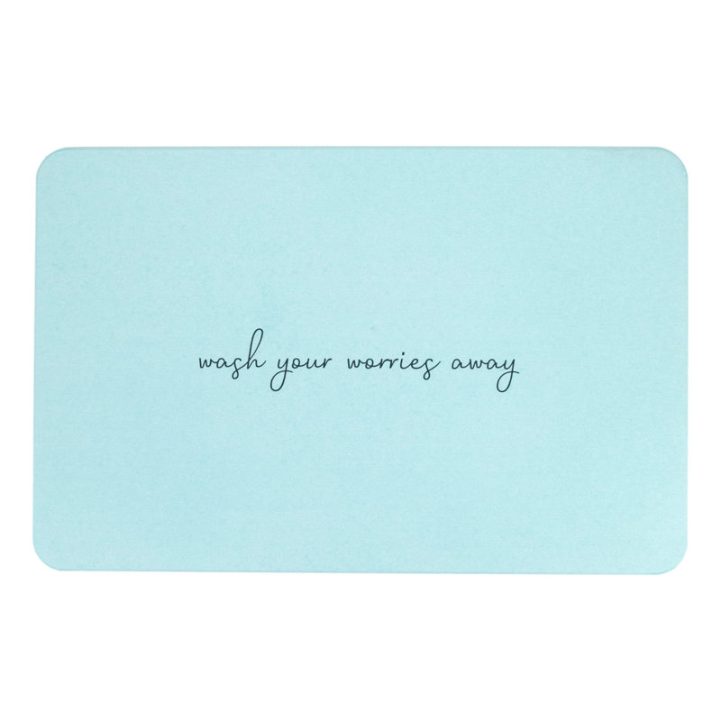 Non-Slip Bath Mat, Aqua/Black