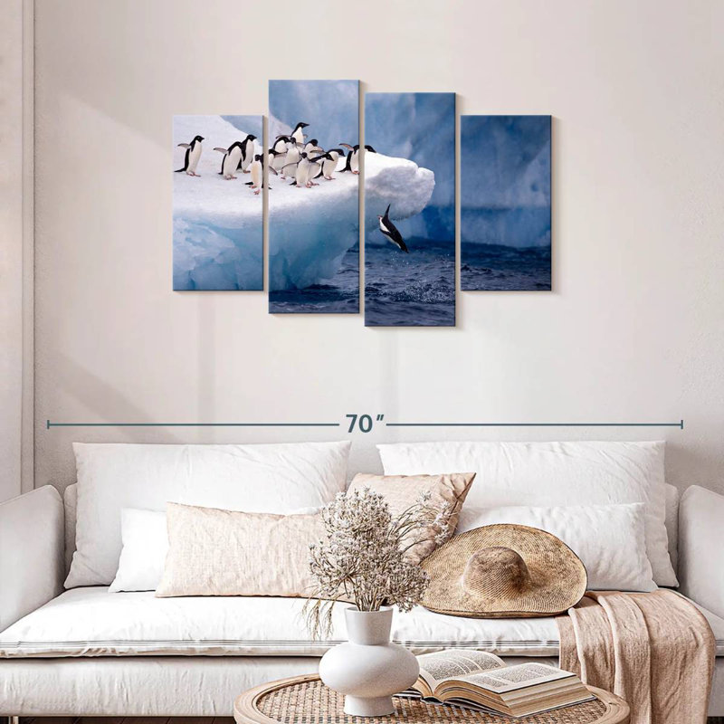 Brampt Penguins Diving, 27" H x 43" W