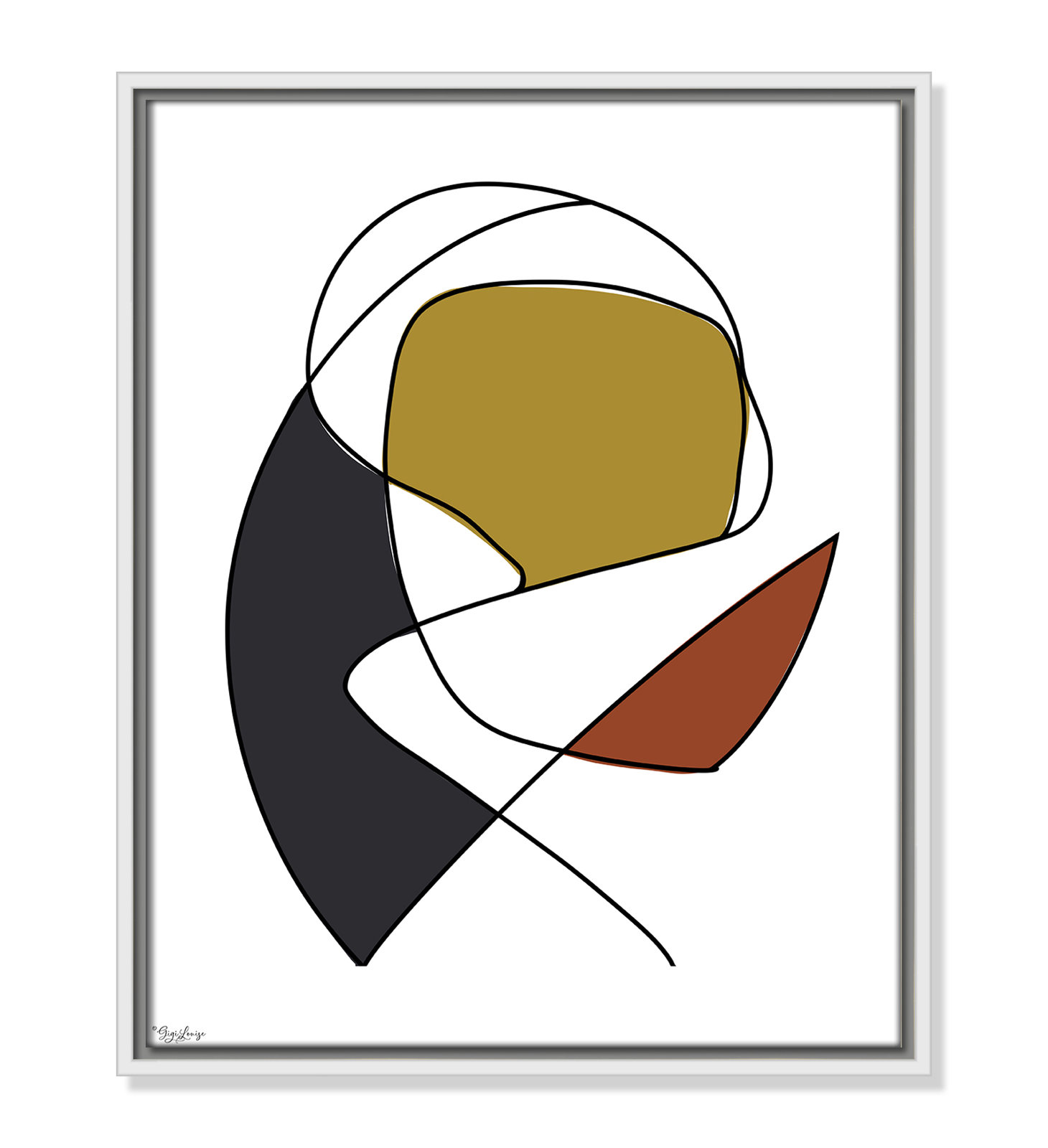 Paige "Abstract Tribeca 3" Print, 21.5" H x 17.5" W x 2" D, White