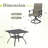 4-Person Square Patio Dining Set With 360°Swivel PVC-coated polyester Chairs-981686013