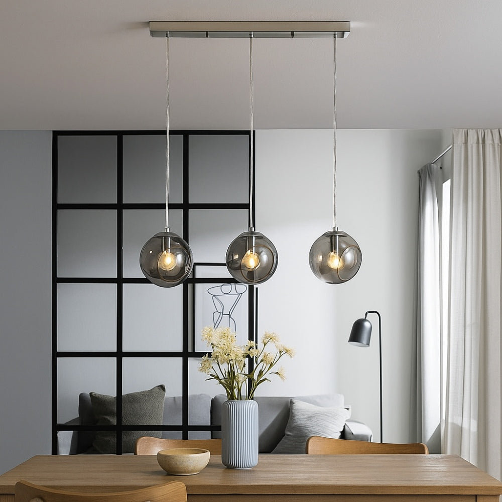 3 - Light Polished Chrome Kitchen Island Pendant