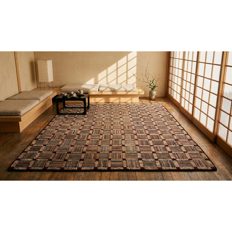 Tapis velours bouclé à motif géométrique antique