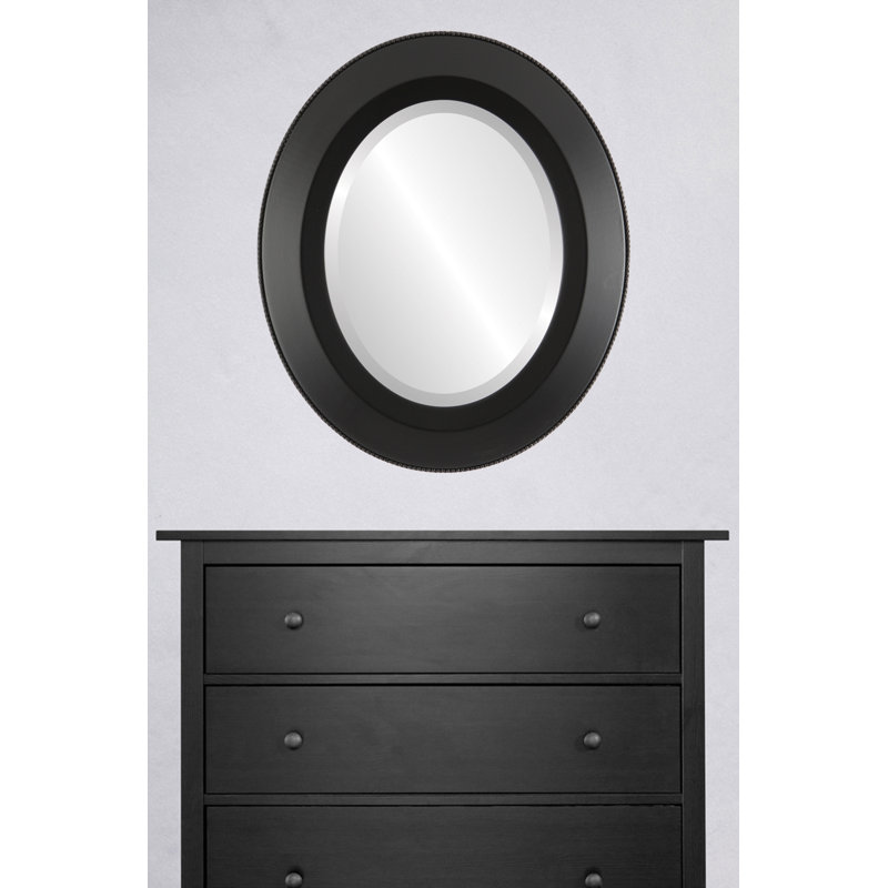 Miroir décoratif ovale encadré Thierry, H 21 po x l 17 po
