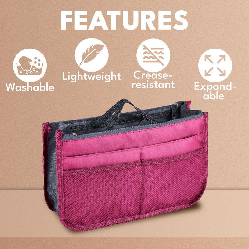 Brayden Studio Polyester Storage Tub & Tote, Rose Pink