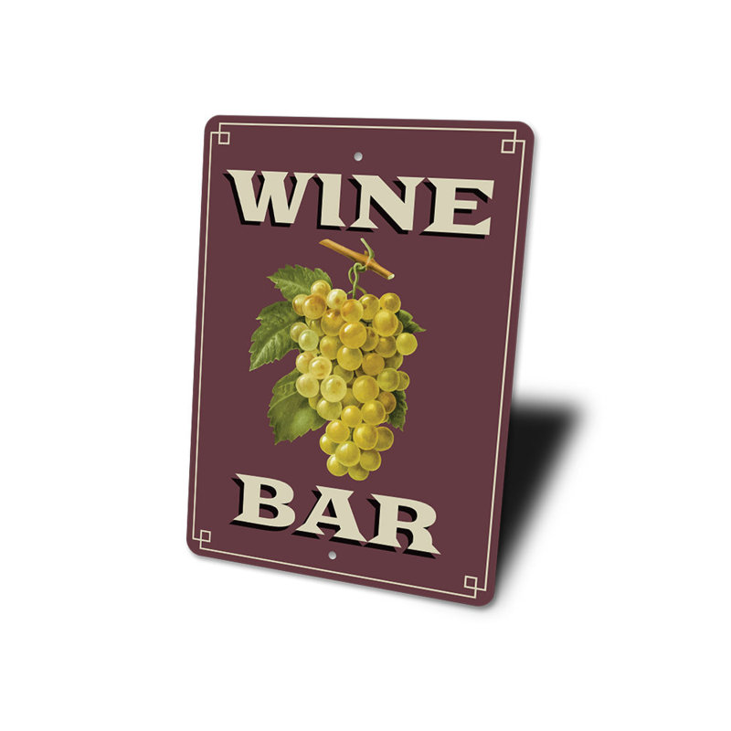 Plaque en aluminium Wine Bar, H 18 po x l 12 po x P 0,06 po