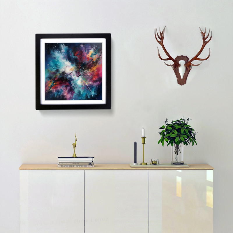 Single Picture Frame Print on Wood, Black