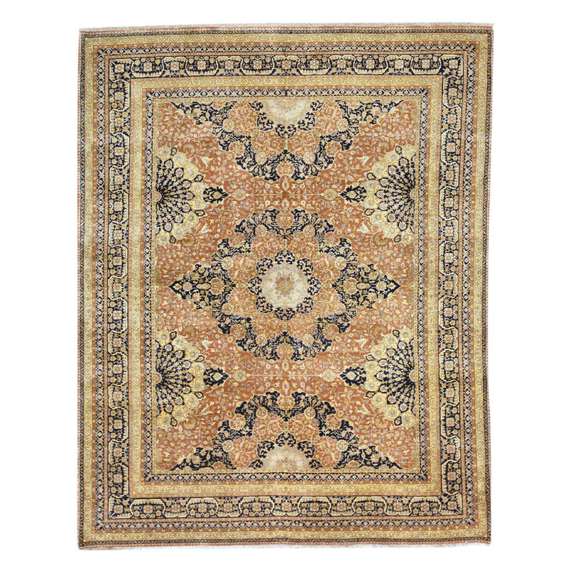 Wool Oriental Area Rug in Navy