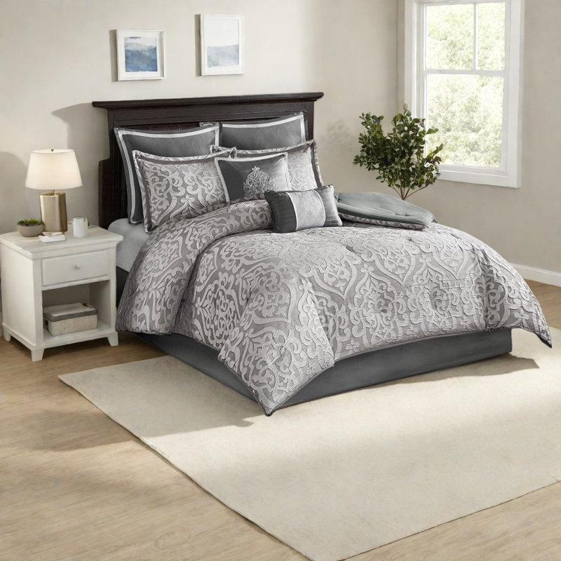 Luxury Bedding Sets King Polyester Jacquard Damask For Elegant Home