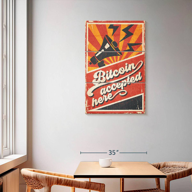 Tergel Bitcoin Accepted Here, 57" H x 36" W