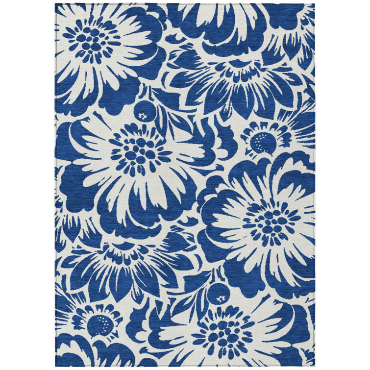 Rockcrest Washable Floral Indoor / Outdoor Rug