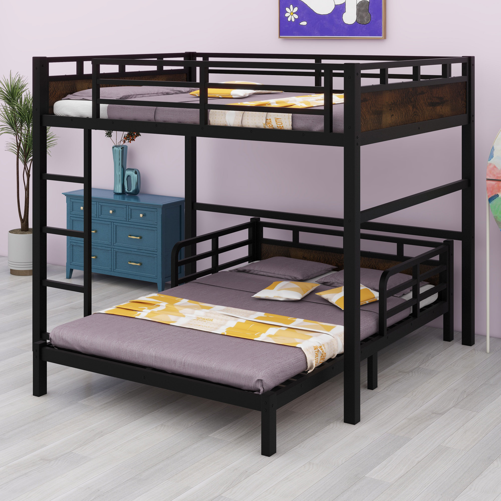 Latitude Run® Metal Separable Bunk Beds With Raised Security Fence