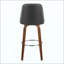 Tabouret de bar à hauteur fixe avec pivot en bois et similicuir avec garniture cloutée et repose-pieds rond en métal - ensemble de 2