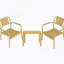 Ensemble 2 pièces de chaises à une place et de table basse en PP - Mobilier polyvalent d'intérieur / extérieur pour le salon, le balcon, la plage (sans chaises d'assemblage, table facile à installer) - Polypropylène, jaune brique-1283985109