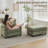 37.8" W Upholstered Chenille Armchair with Ottoman-1546067355